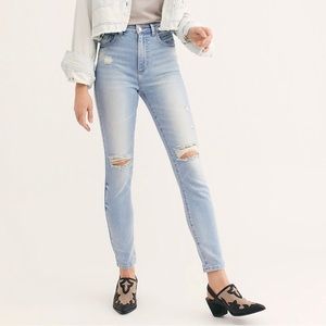 LEE Light-washed High-waisted Skinny Jeans
